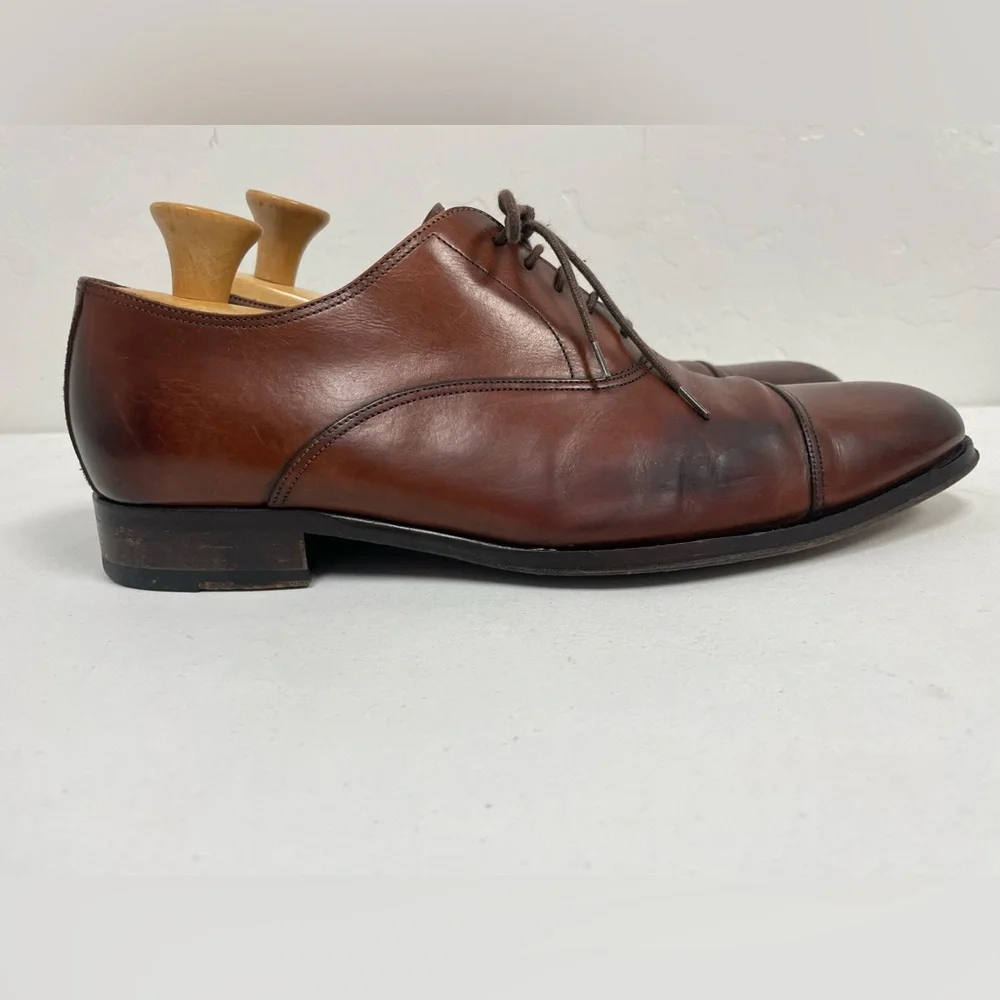 To Boot New York Made in Italy Burnished Cap Toe Oxford in Brown Size 9 1/2 $450